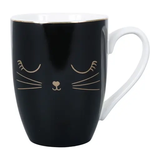 MUG COF MIAOU NOIR+DORE