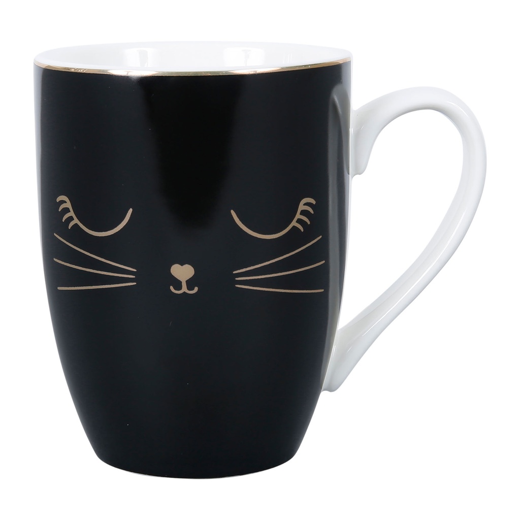[SEMA75239] MUG COF MIAOU NOIR+DORE 35CL