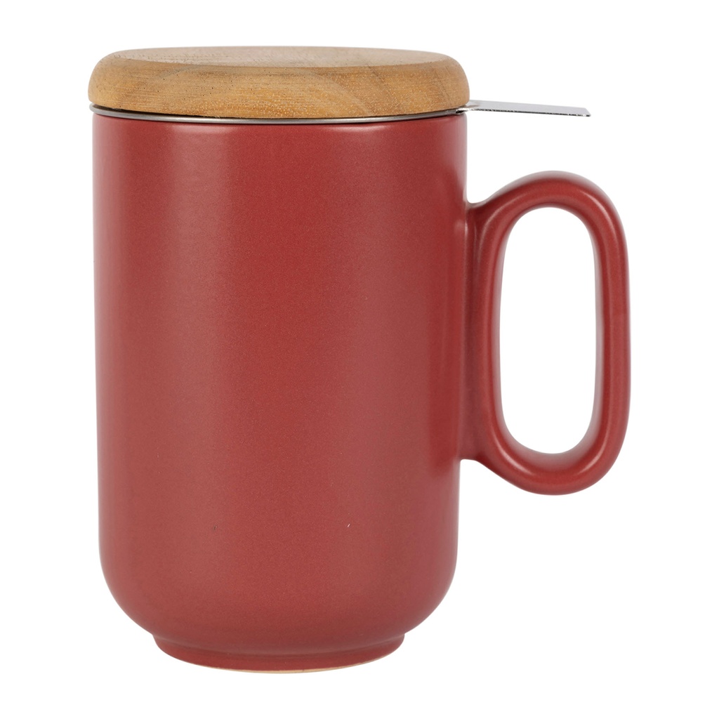 [SEMA74078] TISANIERE BALTIK GRES ROUGE MAT 0,5L FILTRE INOX