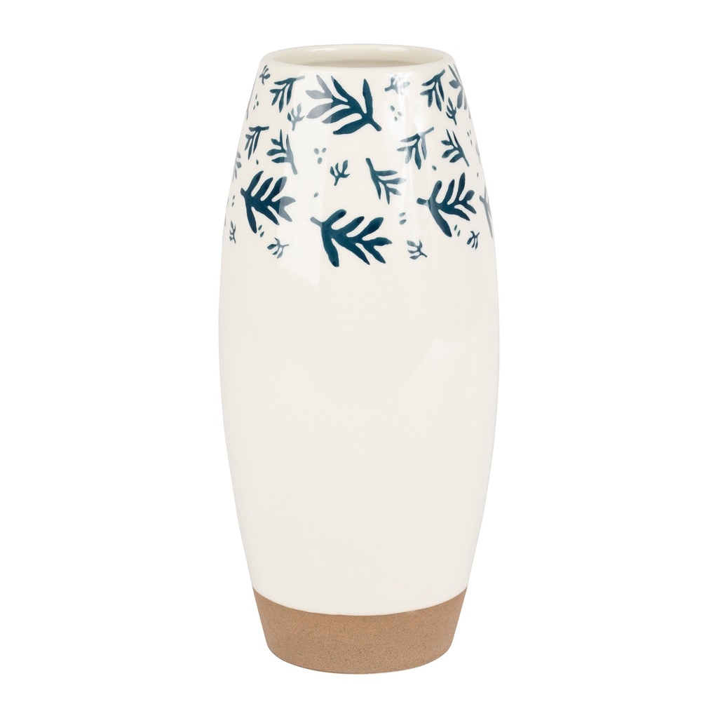 [SEMA74828] VASE FLEURI BLEU+BLANC D11XH24