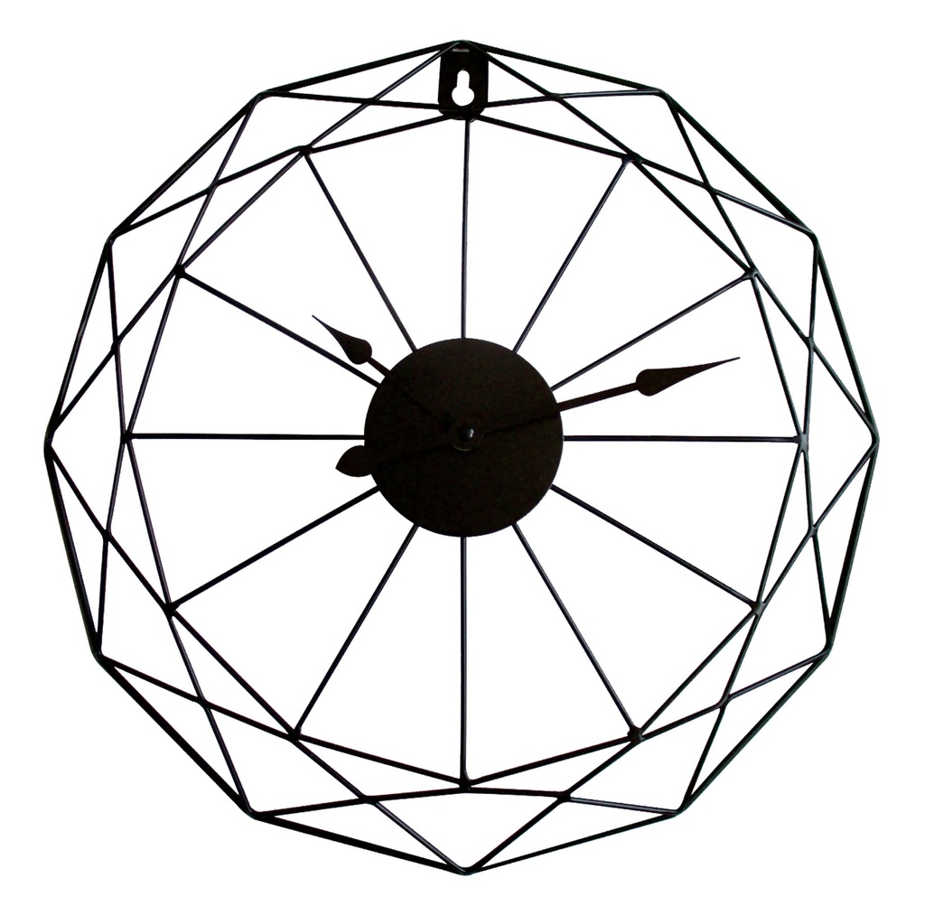 [DADOBJ0731] 
HORLOGE FILAIRE STRUCTURE NOIR 40X40X3,5
