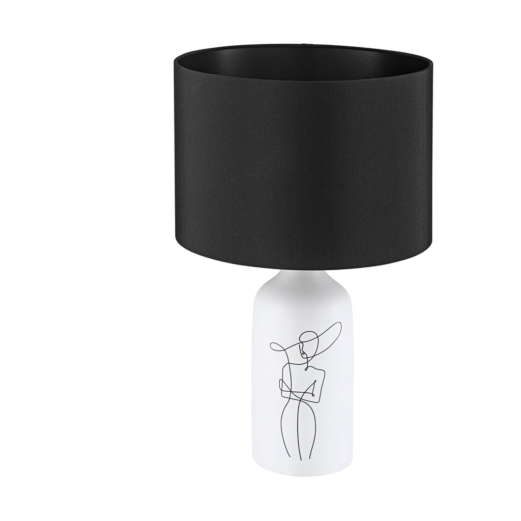 [EGLO43824] LAMPE DE TABLE VINOZA 1X40W E27 H535 CERAM/BLANC/TEXTILE