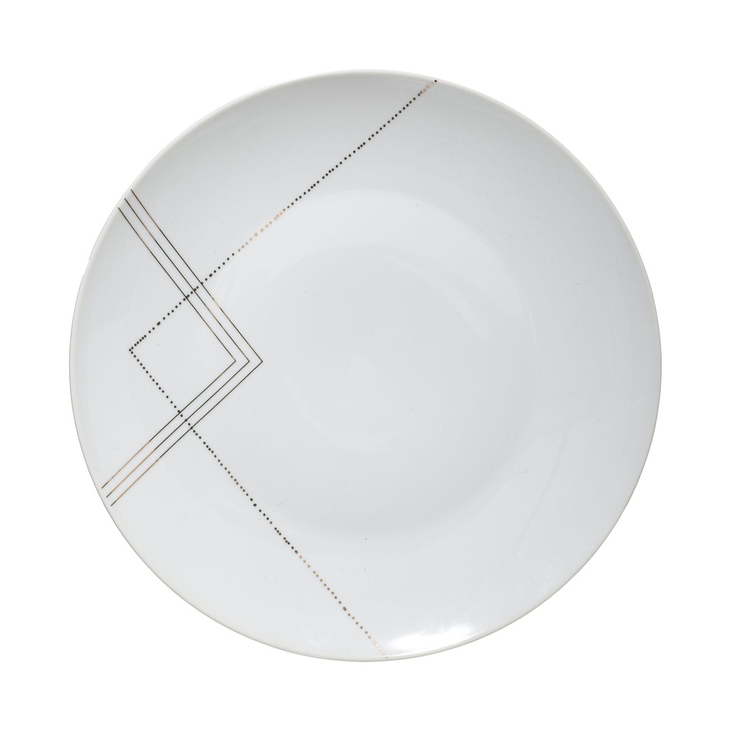 [JJA326010] ASSIETTE A DESSERT GRAND HOTEL D19CM PORCELAINE BLANC OR