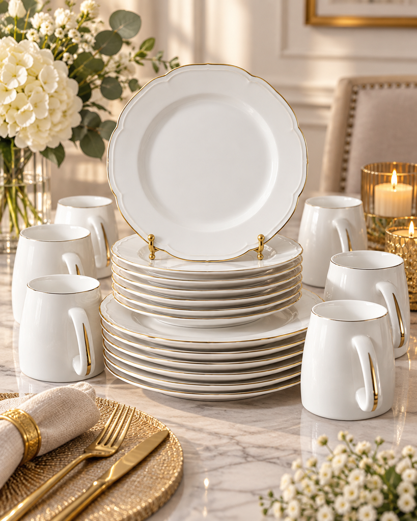 [MAYIMPORTFLORAL] SET ASSIETTE FLORAL 18 PIÈCES 