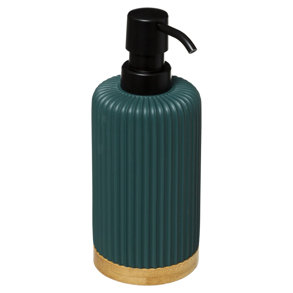 [JJA325997] DISTRIBUTEUR SAVON  MODERN 7.2X18.8CM PR BAMBOU PETROLE
