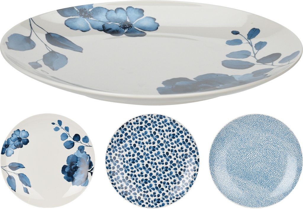 [KOOP312164] ASSIETTE PORCELAINE 27X2.5CM 3 ASSORTI