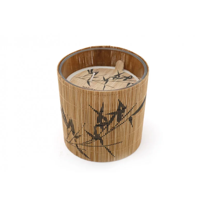 [KOOP326070] BOUGIE BAMBOU ET DESSIN 11X8CM