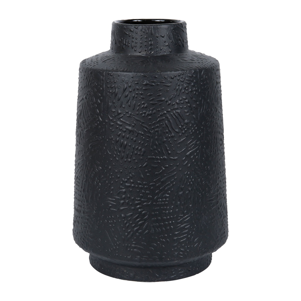 [SEMA75326] VASE SOLOR NOIR D18XH28 GRES