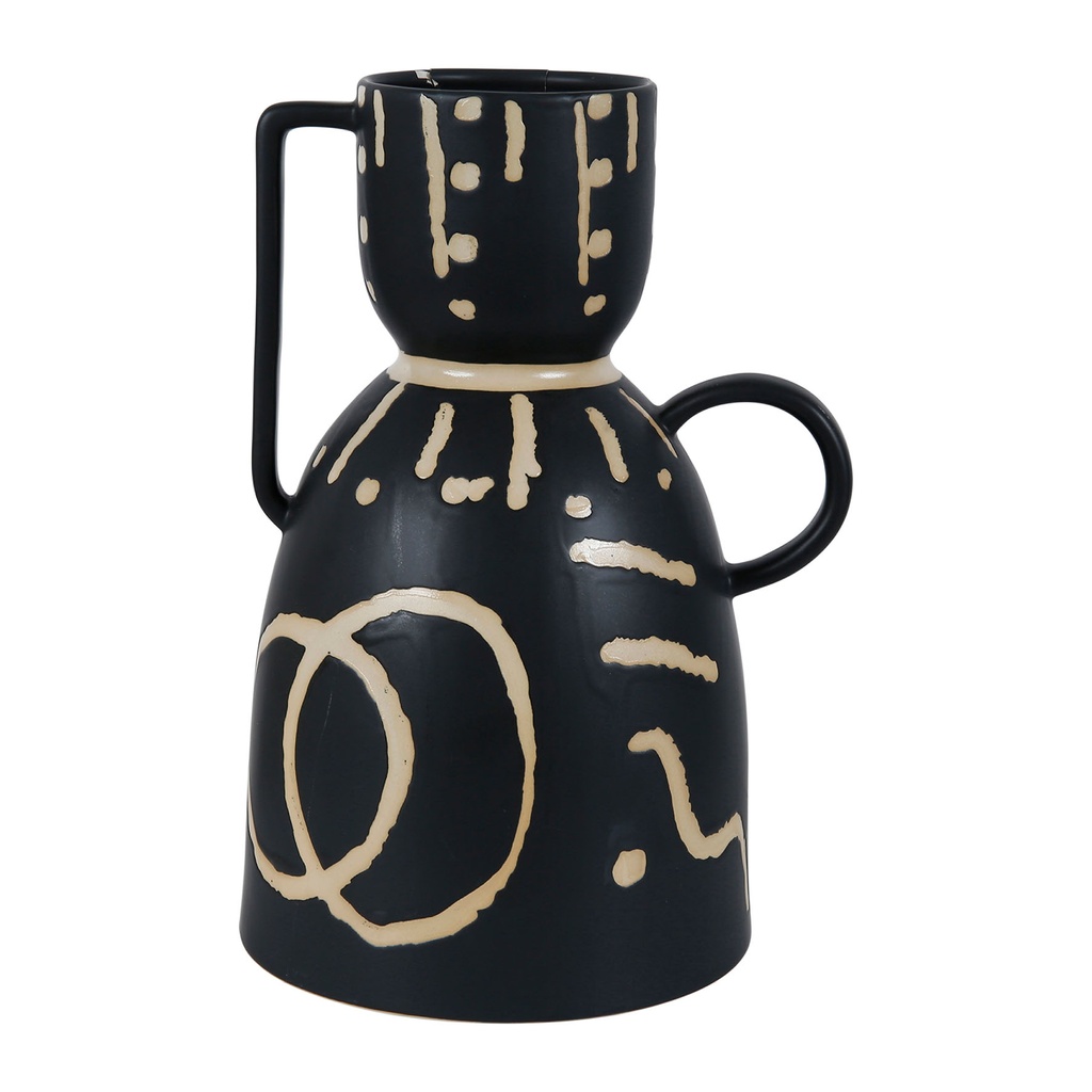[SEMA75325] VASE VISAG-ARTY NOIR 10X18H30