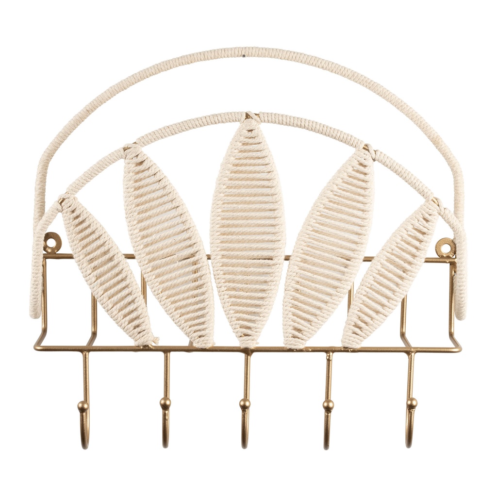 [SEMA74434] PORTE BIJOUX MACRAME NAT+DR 28X31
