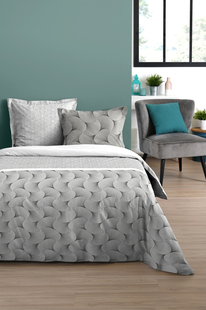 [STOFHP3C156001] PARRURE DE LIT CANBERRA HC 240X220+2T63X63
100%COTON 