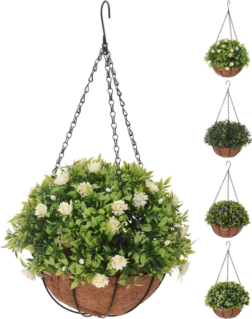 [KOOP335950] PLANTE ARTIF. DE SUSP 20X10CM CHAINE METAL 50CM 4ASSORTI