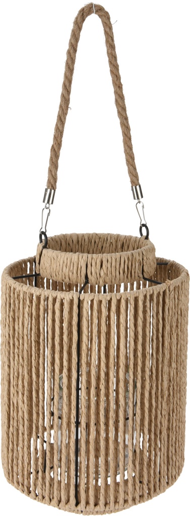 [KOOP335972] LANTERNE 22X24CM. METAL ET CORDE