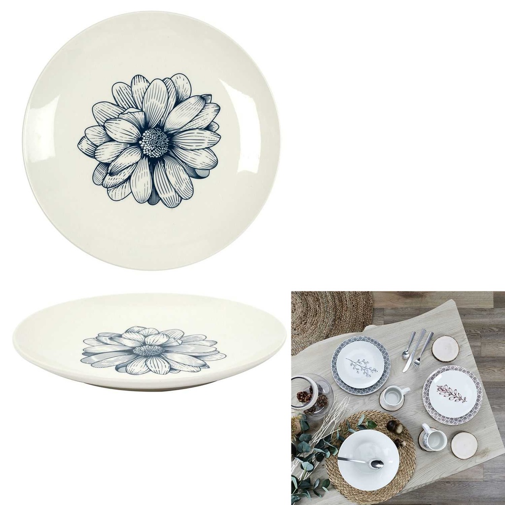 [CMP335955] ASSIETTE COTTAGE PORCELAINE 20CM BLEU