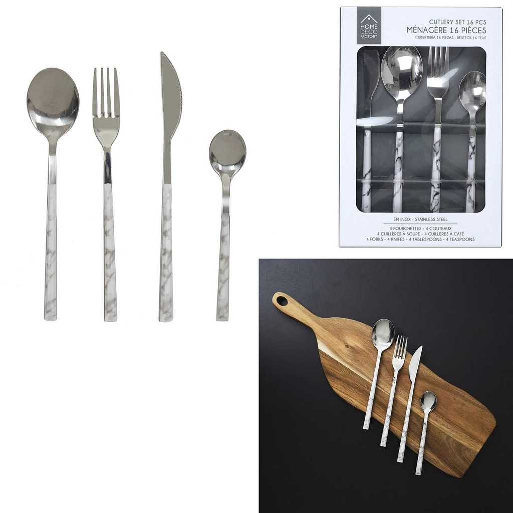 [CMP331024] MENAGERE EFFET MARBRE 16PCS