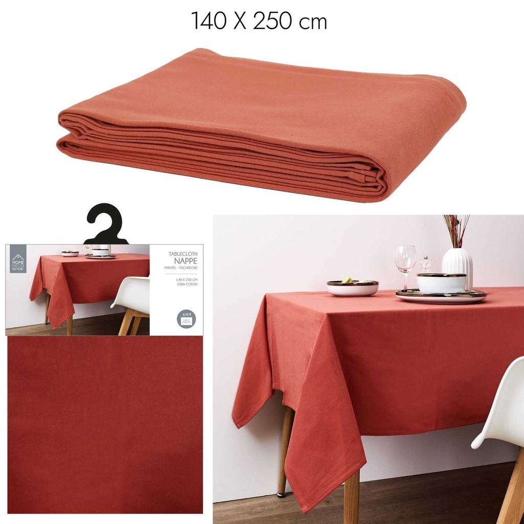 [CMP318899] NAPPE 140X250CM  COTON TERRACOTTA