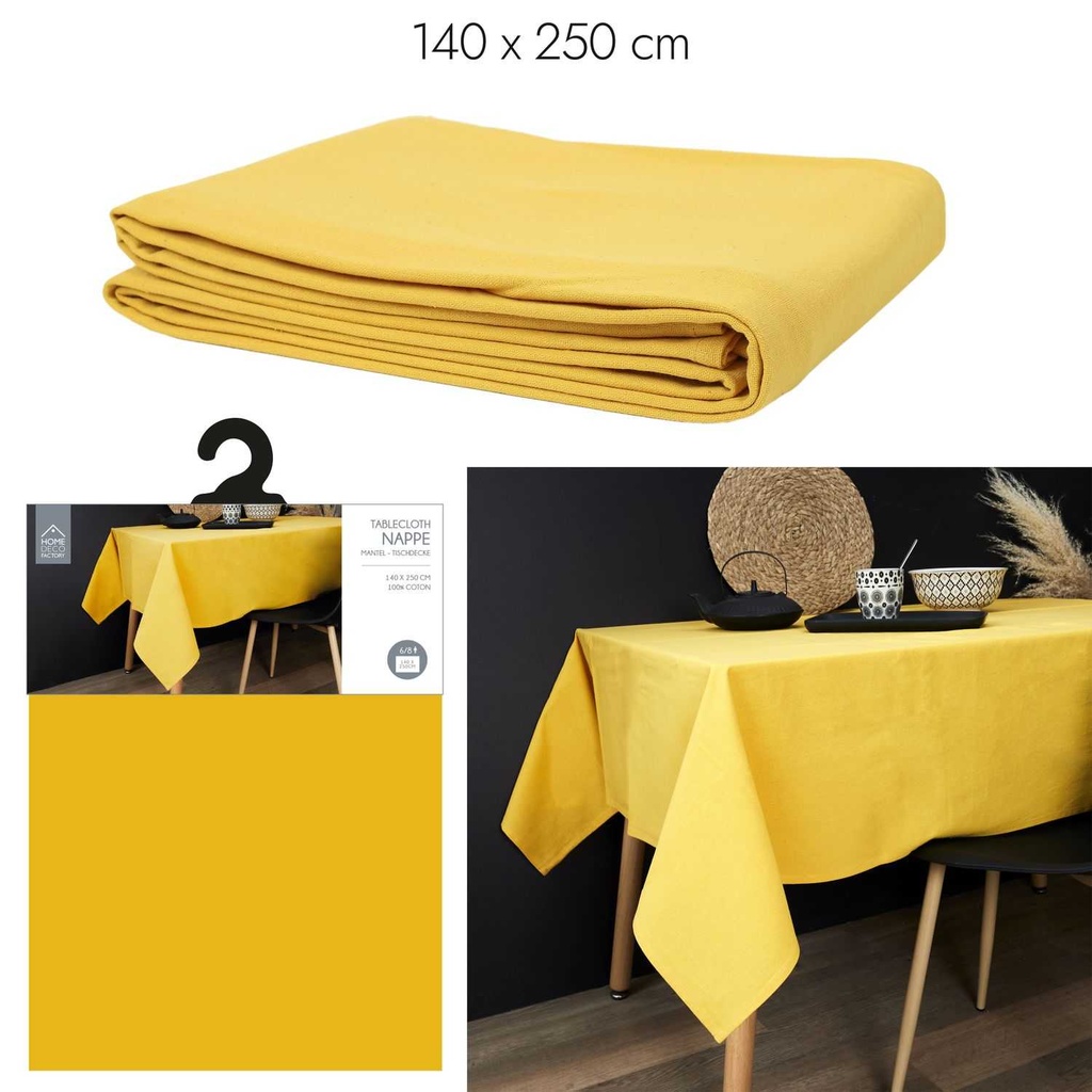 [CMP318900] NAPPE 140X250CM COTON MOUTARDE
