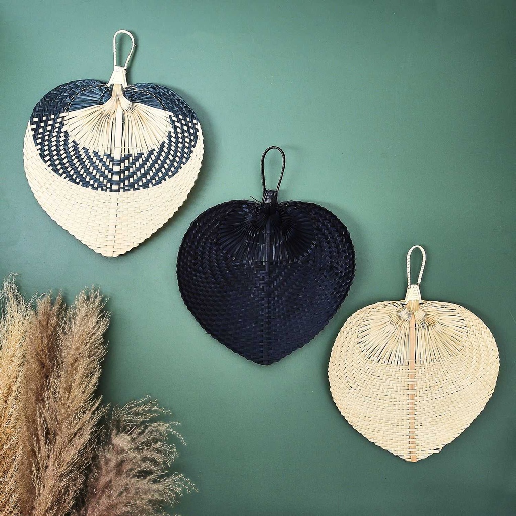 [CMP336182] LOT DE 3 DECORATION MURALE FEUILLE EN BAMBOU