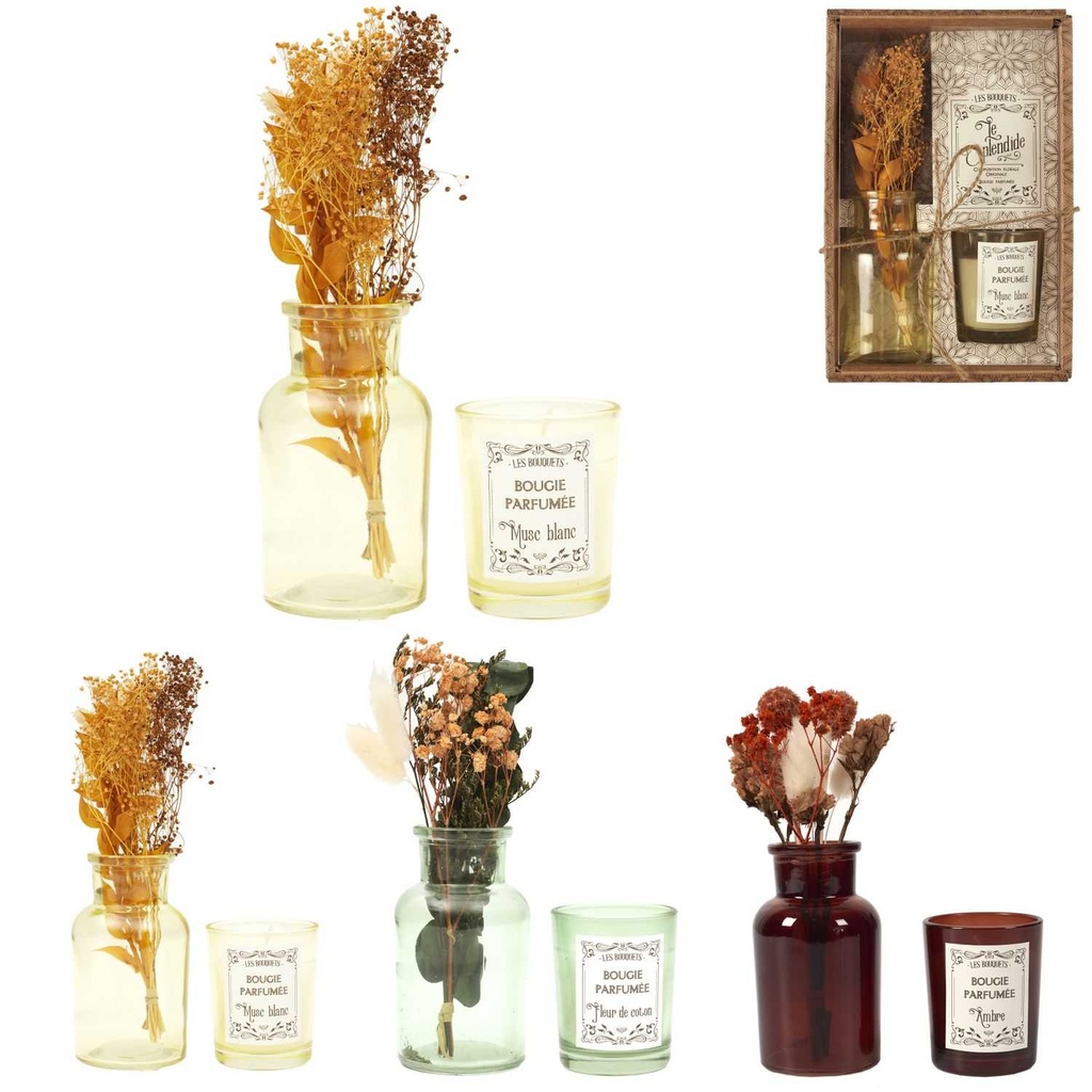 [CMP336207] BOUGIE PARFUMEE ET FLEURS SECHEES