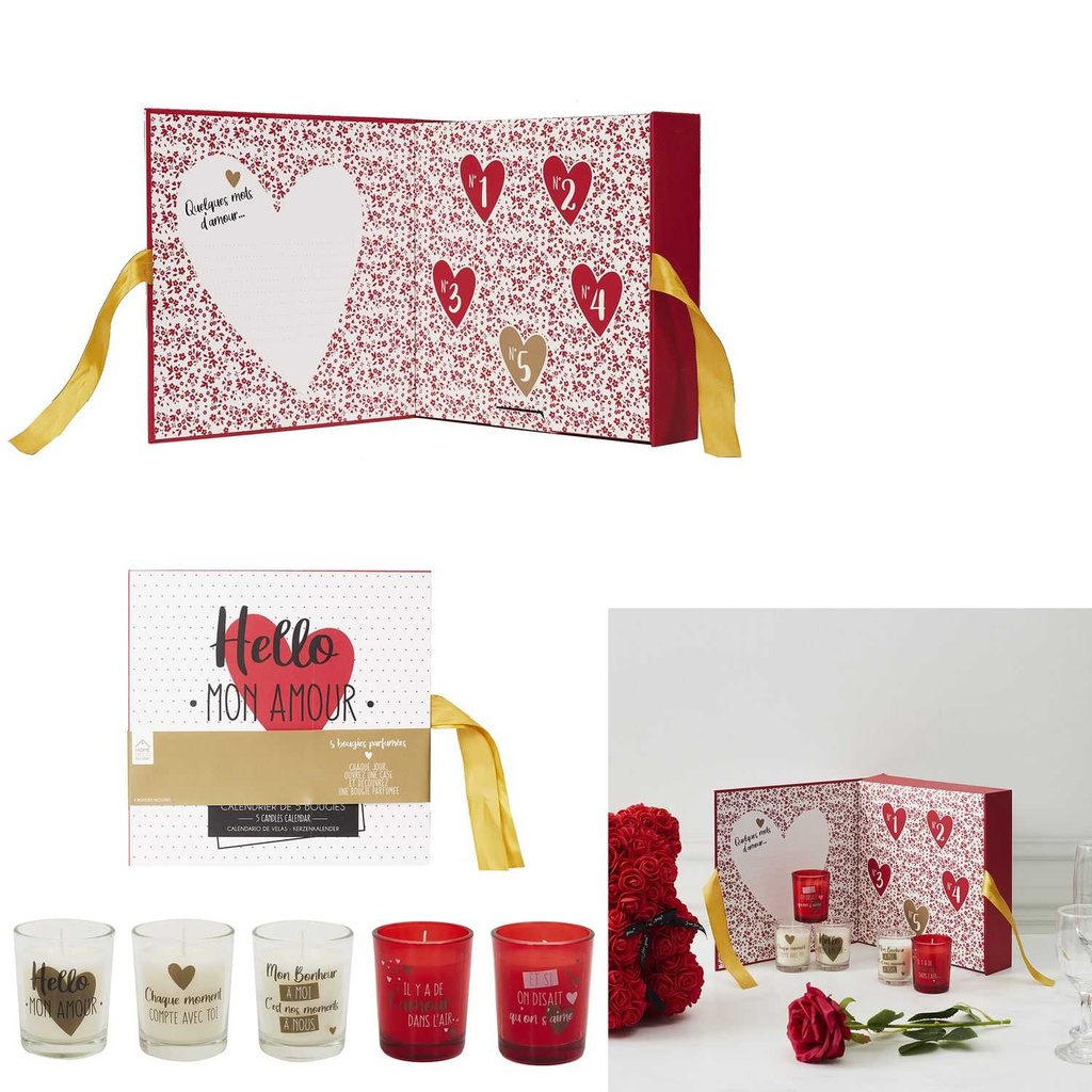 [CMP336212] BOUGIE PARFUMEE X5 CALENDRIER AMOUR