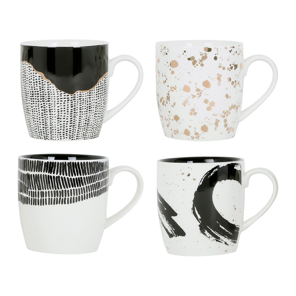 [SEMA76423] TASSE THE X4BTE LIGNE B+N 30CL