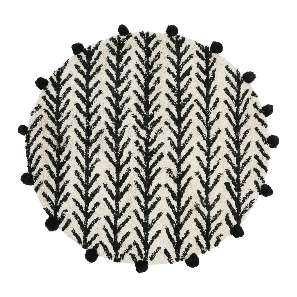 [SEMA76346] TAPIS ROND ROMANCE BLC+BL D100