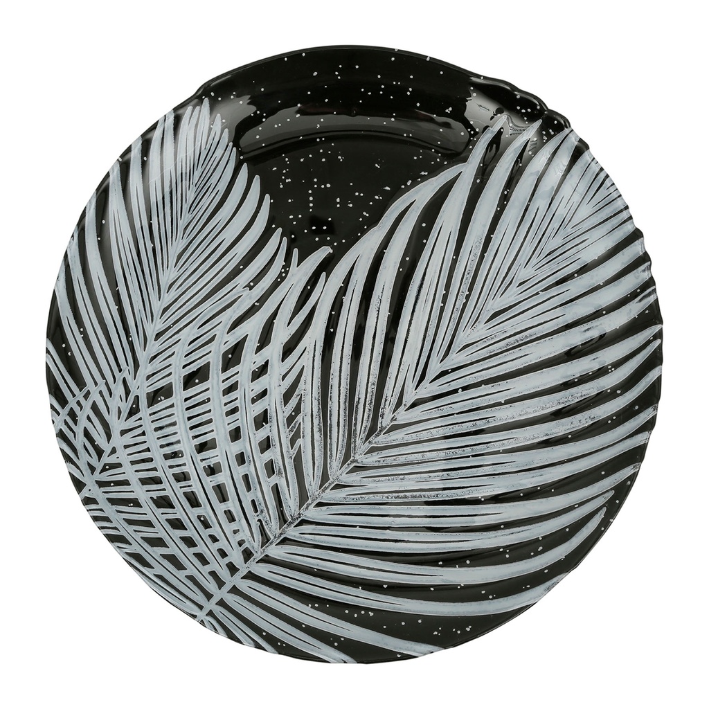 [SEMA38460] PLAT MAJORQUE NOIR D33CM VERRE