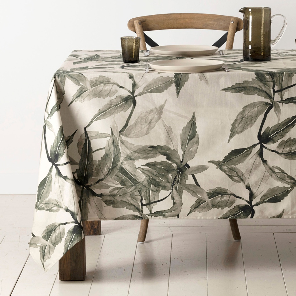 [SEMA37280] NAPPE FEUILLES VERT GIRS 260X160