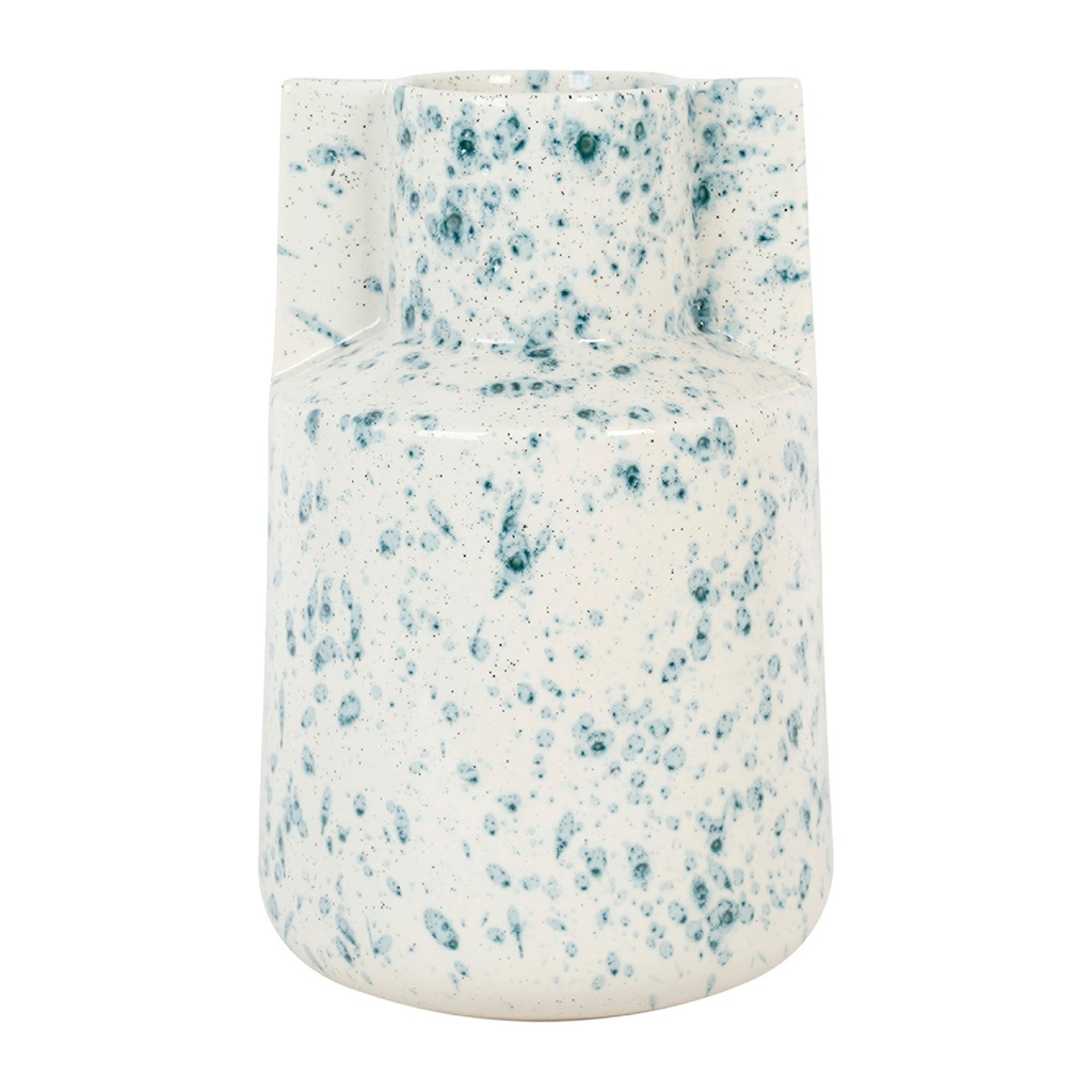 [SEMA37993] VASE LISLA BLC+TRQ D17.5H28.5