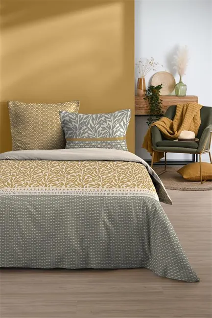 [STOFHP4D628001] PARURE HOUSSE DE COUETTE MAGDALA MOUTARDE 260X240 