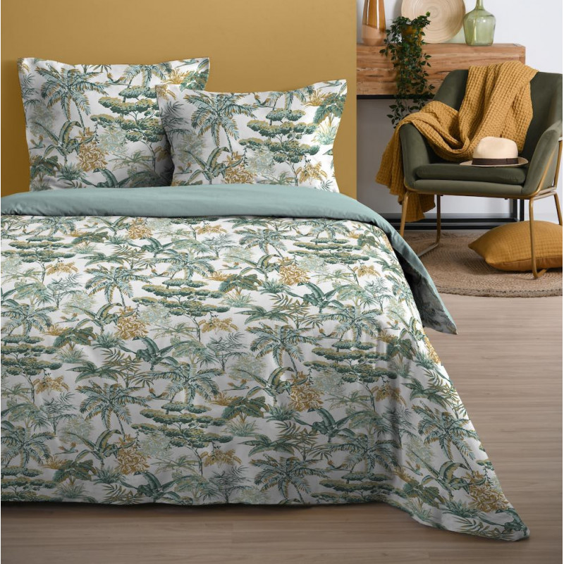 [STOFHP3D287001] PARURE HOUSSE DE COUETTE MAFATE VERT 240X220 
