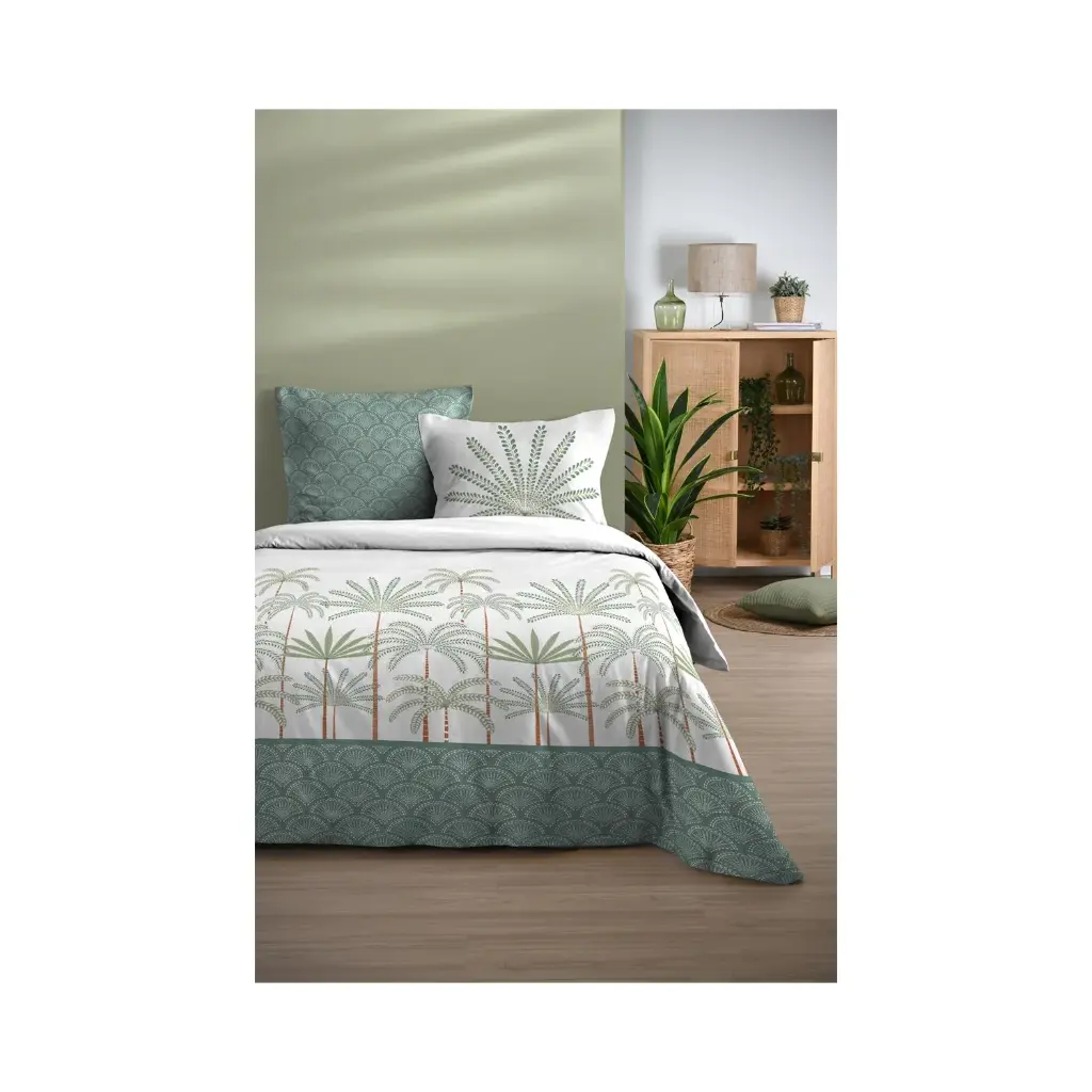 [STOFHP4D630001] PARURE HOUSSE DE COUETTE MORPHEA VERT 260X240