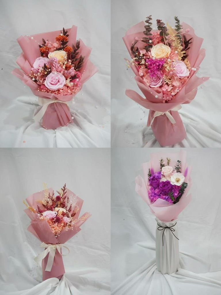 [YUXIN6207] BOUQUET DE FLEURS SECHÉES ROSE