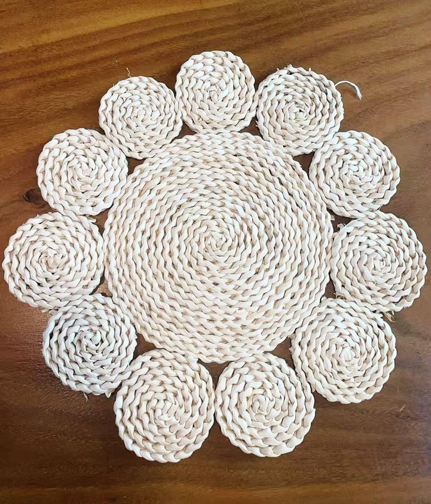 [YUXIN6995] SET DE TABLE X3 DECORATIF FLEUR EN MAÏS D38CM